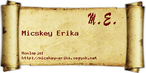 Micskey Erika névjegykártya